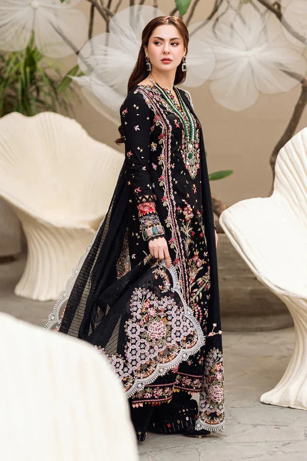 3Pc Embroidered Dhanak Shirt with Embroidered Chiffon Dupatta-VH06