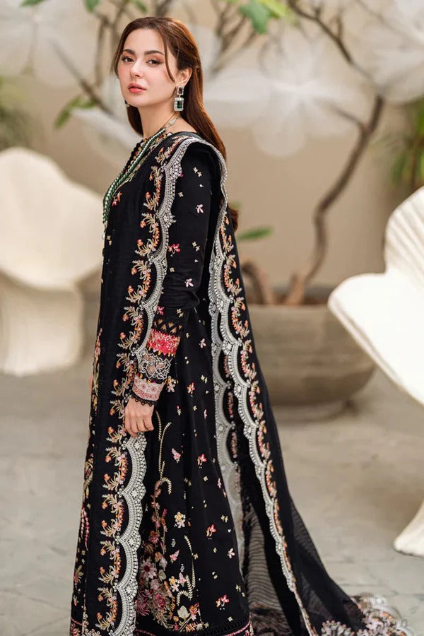 3Pc Embroidered Dhanak Shirt with Embroidered Chiffon Dupatta-VH06