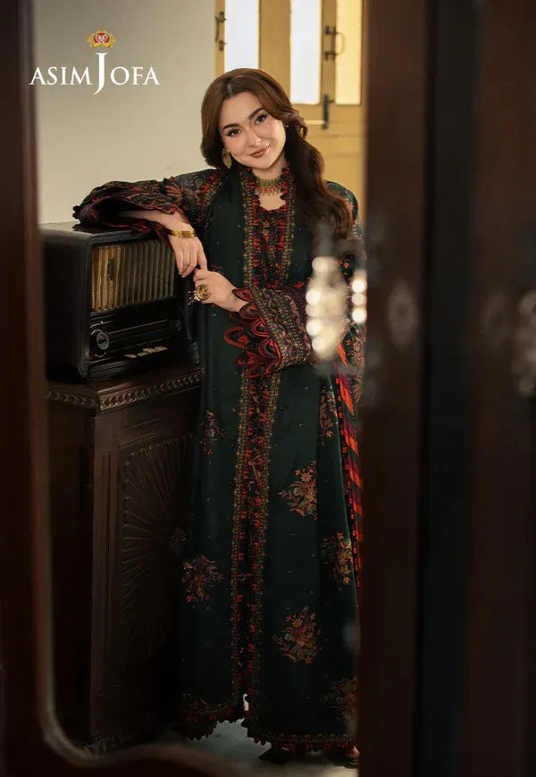 ASIM JOFA -3PC DHANAK EMBROIDERED UNSTICHED SUIT-VH03